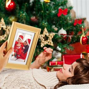 img 2 attached to 🖼️ 11x14 Gold Picture Frame with Mat | TWING | Displays 8x10 Photo | Shatter-Resistant Plexiglass | MDF Wood | Tabletop & Wall Mount | Ideal Christmas Gift