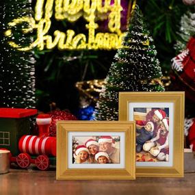 img 3 attached to 🖼️ 11x14 Gold Picture Frame with Mat | TWING | Displays 8x10 Photo | Shatter-Resistant Plexiglass | MDF Wood | Tabletop & Wall Mount | Ideal Christmas Gift