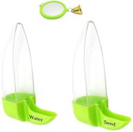 🐦 birds water dispenser: parakeet feeder and drinker set for cage, plastic seed & water dispenser, suitable for parrot canaries finches budgie, 7 days capacity (2.36oz) logo