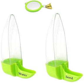 img 4 attached to 🐦 Birds Water Dispenser: Parakeet Feeder and Drinker Set for Cage, Plastic Seed & Water Dispenser, Suitable for Parrot Canaries Finches Budgie, 7 Days Capacity (2.36oz)