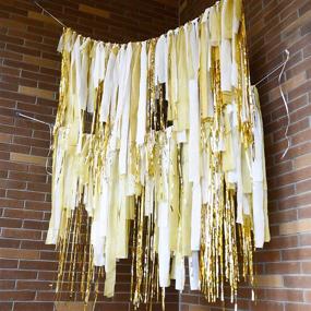 img 4 attached to 🎉 50pcs Gold Streamers Party Decorations: Vibrant 24-Color Fringe Backdrop for Thanksgiving, Birthdays, Bachelorette Parties, and Baby Showers