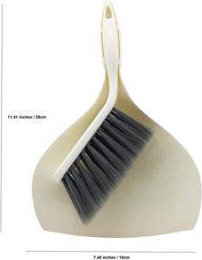 img 3 attached to 🧹 Mini Broom and Dustpan Set - Compact White Household Cleaning Whisk, Small Dustpan and Brush