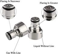 stainless steel keg coupler ball lock adapter: convert sankey keg to ball lock quick disconnect, fits d-type keg coupler with fpt 5/8 thread stainless steel gas & liquid post for homebrew logo