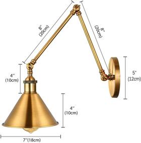 img 3 attached to Adjustable Brass Finish 1 Light Wall Sconce - LITFAD 7