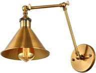 adjustable brass finish 1 light wall sconce - litfad 7 логотип