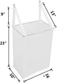 img 3 attached to 🧺 ALYER Wall Hanging Mesh Laundry Hamper: Over The Door Storage Bag with Large Metal Rim Opening - White, Hardware Included