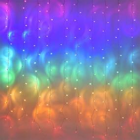 img 4 attached to 🌈 LED Curtain Fairy Lights Color String Lights for Bedroom Wall Boho Dorm Rainbow Unicorn Room Decor for Teen Girls Kids Wedding Birthday Christmas Party Decorations Icicle Twinkle