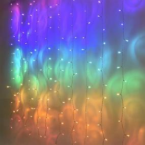 img 3 attached to 🌈 LED Curtain Fairy Lights Color String Lights for Bedroom Wall Boho Dorm Rainbow Unicorn Room Decor for Teen Girls Kids Wedding Birthday Christmas Party Decorations Icicle Twinkle