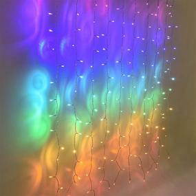 img 2 attached to 🌈 LED Curtain Fairy Lights Color String Lights for Bedroom Wall Boho Dorm Rainbow Unicorn Room Decor for Teen Girls Kids Wedding Birthday Christmas Party Decorations Icicle Twinkle