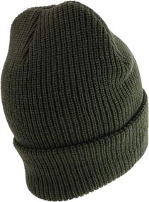 img 2 attached to 🧢 Oversized Big Size Plain Ribbed Knit Cuffed Long Beanie Hat - Trendy Apparel Shop