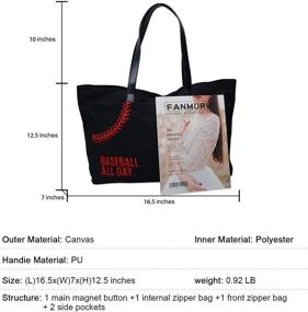 img 2 attached to Oversized Casual Baseball Handbags with Embroidery - Women's Totes and Wallets