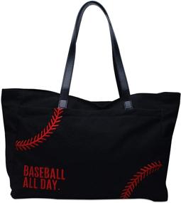 img 4 attached to Oversized Casual Baseball Handbags with Embroidery - Women's Totes and Wallets