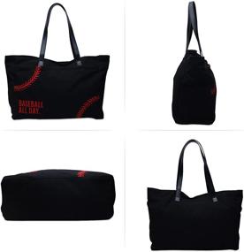 img 3 attached to Oversized Casual Baseball Handbags with Embroidery - Women's Totes and Wallets