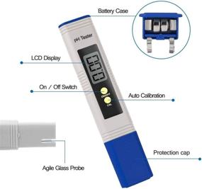img 3 attached to High Accuracy Water Quality Tester - Pesonder PH Meter, Digital PH Meter with 0.01 PH Measurement Range for Household Drinking, Pool, and Aquarium Water. ATC Design in Blue.