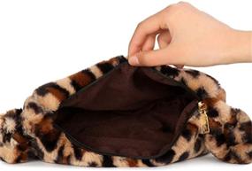 img 2 attached to 🐆 New Leopard Plush Bag for Women: Large Capacity Straddle Bag with Wool, Leisure Single Shoulder Bag