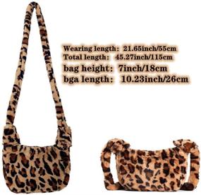 img 3 attached to 🐆 New Leopard Plush Bag for Women: Large Capacity Straddle Bag with Wool, Leisure Single Shoulder Bag