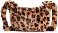 🐆 new leopard plush bag for women: large capacity straddle bag with wool, leisure single shoulder bag logo