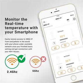 img 2 attached to 🌡️ Inkbird WiFi Grill Meat Thermometer IBBQ-4T: 4 Colored Probes, Wireless BBQ Thermometer with Calibration, Timer, High and Low Temp Alarm for Smoker, Oven, Kitchen, Drum