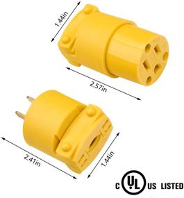 img 2 attached to 🔌 STARELO Electrical Replacement Plug & Connector Set: Yellow Shell, 125V 15A 2Pole 3Wire NEMA 5-15P & 5-15R Industrial Grade 3-Prong Straight Blade Grounding Type – Buy Now!