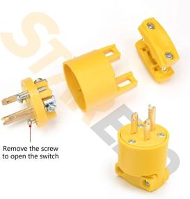 img 1 attached to 🔌 STARELO Electrical Replacement Plug & Connector Set: Yellow Shell, 125V 15A 2Pole 3Wire NEMA 5-15P & 5-15R Industrial Grade 3-Prong Straight Blade Grounding Type – Buy Now!