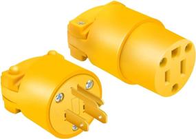 img 4 attached to 🔌 STARELO Electrical Replacement Plug & Connector Set: Yellow Shell, 125V 15A 2Pole 3Wire NEMA 5-15P & 5-15R Industrial Grade 3-Prong Straight Blade Grounding Type – Buy Now!