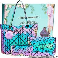 holographic geometric luminous crossybody hlm 3pcsset women's handbags & wallets logo