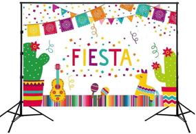 img 4 attached to Vibrant Summer Fiesta Photography Backdrop with Mexican Themed Props - HUAYI 7x5ft Backdrop W-1954