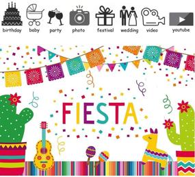 img 1 attached to Vibrant Summer Fiesta Photography Backdrop with Mexican Themed Props - HUAYI 7x5ft Backdrop W-1954