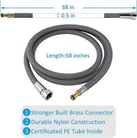 img 3 attached to 🚰 150259 Pull Down Faucet Hose – Compatible with Moen Kitchen Faucets, Replacement Spray Hose for Pull Down Kitchen Faucet – 68 Inch, Ideal Substitute for 150259 & 187108 Faucet Hose