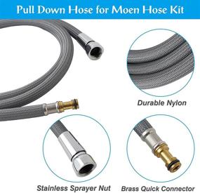 img 2 attached to 🚰 150259 Pull Down Faucet Hose – Compatible with Moen Kitchen Faucets, Replacement Spray Hose for Pull Down Kitchen Faucet – 68 Inch, Ideal Substitute for 150259 & 187108 Faucet Hose