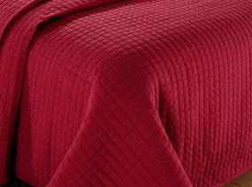 img 1 attached to Queen Burgundy Solid Color Quilted Bedspread Coverlet Set with 2 Shams – Breathable & Overfilled Bed-Cover for Homes, Hotels, Rentals – Premium Polyester Filling – 120 GSM - 5.11 lbs