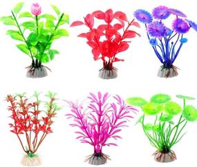 img 1 attached to 🐠 CousDUoBe 17 Pack: Artificial Fish Tank Plants for Household and Office Aquarium Decoration