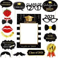 🎓 zcaukya graduation photo booth props: 2021 party supplies with selfie props, photo frame, and decorations (17 pcs) logo