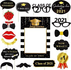 img 4 attached to 🎓 Zcaukya Graduation Photo Booth Props: 2021 Party Supplies with Selfie Props, Photo Frame, and Decorations (17 PCS)