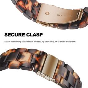 img 2 attached to 🌹 Ayeger Resin Band: Stylish Rose Gold Buckle Wristband for Fitbit Alta/Alta HR/Ace Smart Watch Fitness (Tortoise Resin)