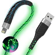 📱 oliomp led lightning cable для iphone - apple mfi сертифицированный, быстрый зарядный шнур, совместимый с iphone 13 12 11 pro max xr xs x/8plus/7plus/6plus/5s/5c/ipad - зеленый, 3 фута логотип