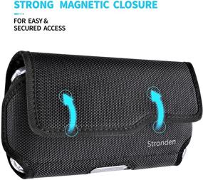 img 2 attached to Stronden Holster for iPhone 13 Pro Max, 12 Pro Max, 11 Pro Max, 8 Plus - Nylon Belt Case with Metal Clip, Magnetic Closure - Pouch Phone Holder (Fits Otterbox Commuter/Aneu Case)