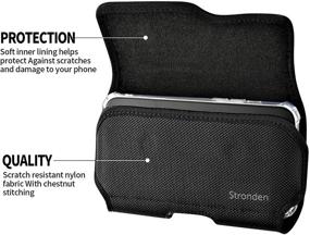 img 3 attached to Stronden Holster for iPhone 13 Pro Max, 12 Pro Max, 11 Pro Max, 8 Plus - Nylon Belt Case with Metal Clip, Magnetic Closure - Pouch Phone Holder (Fits Otterbox Commuter/Aneu Case)