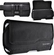 stronden holster for iphone 13 pro max, 12 pro max, 11 pro max, 8 plus - nylon belt case with metal clip, magnetic closure - pouch phone holder (fits otterbox commuter/aneu case) logo