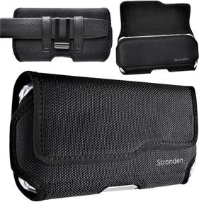 img 4 attached to Stronden Holster for iPhone 13 Pro Max, 12 Pro Max, 11 Pro Max, 8 Plus - Nylon Belt Case with Metal Clip, Magnetic Closure - Pouch Phone Holder (Fits Otterbox Commuter/Aneu Case)