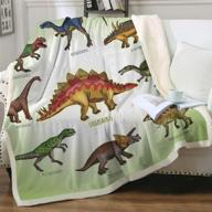 🦖 sleepwish dinosaur fleece blanket: ultra soft sherpa throw for bed, couch, sofa (60" x 80") logo