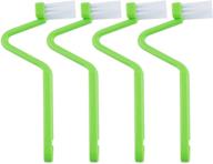 🚽 4 pack curved toilet brush: v type plastic toilet corner rim cleaning brush logo