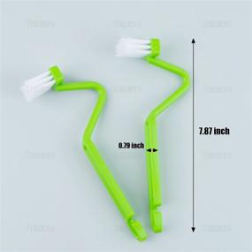 img 3 attached to 🚽 4 Pack Curved Toilet Brush: V Type Plastic Toilet Corner Rim Cleaning Brush