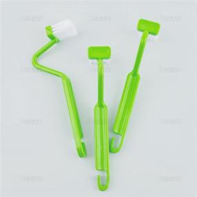 img 1 attached to 🚽 4 Pack Curved Toilet Brush: V Type Plastic Toilet Corner Rim Cleaning Brush