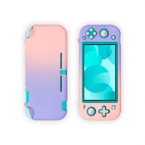 img 4 attached to XMICY Adorable Switch Lite Case - Pink & Purple Hard Shell Protective Cover with Grip