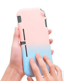 img 3 attached to XMICY Adorable Switch Lite Case - Pink & Purple Hard Shell Protective Cover with Grip