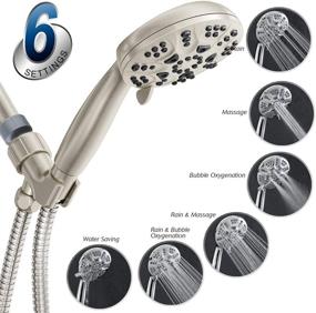 img 3 attached to 🚿 Egretshower High Pressure Handheld Shower Head - 6 Spray Settings, Detachable 4.3" Rain Showerhead with Long Stainless Steel Hose, Adjustable Bracket - Brushed Nickel