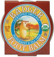 🦡 badger foot balm: peppermint & tea tree, certified organic heel balm for dry cracked feet - with essential oils, jojoba & olive oils - 0.75 oz logo