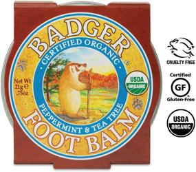 img 3 attached to 🦡 Badger Foot Balm: Peppermint & Tea Tree, Certified Organic Heel Balm for Dry Cracked Feet - with Essential Oils, Jojoba & Olive Oils - 0.75 oz