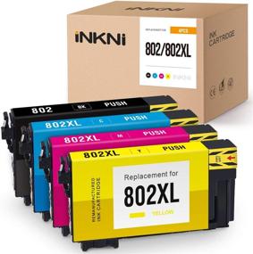 img 4 attached to 🖨️ INKNI Remanufactured Ink Cartridges for Epson 802XL - WF-4730 WF-4734 WF-4740 (4-Pack)